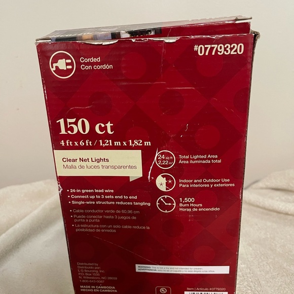 Holiday Living 150 Count Christmas Lights Constant Clear Net for 4-6' Shrubs - Picture 1 of 5